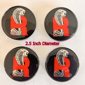 2 1/2" Set of 4 Ford Mustang Cobra R Rims Wheel Center Caps 2.5 Inch Diameter